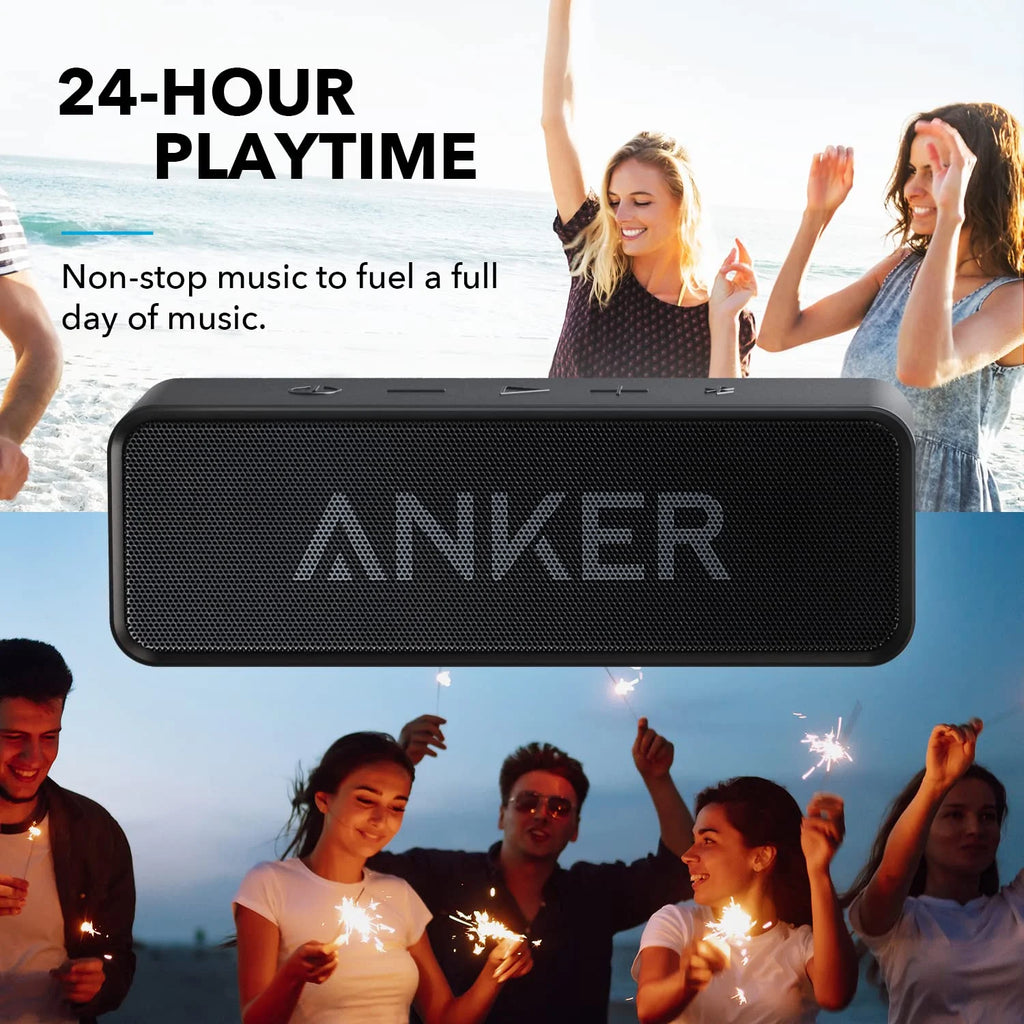 Black Portable Bluetooth Speaker Waterproof 24H Playtime Q108843