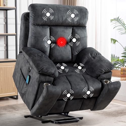 Camel Large Power Lift Recliner Chair with Massage and Heat B7749