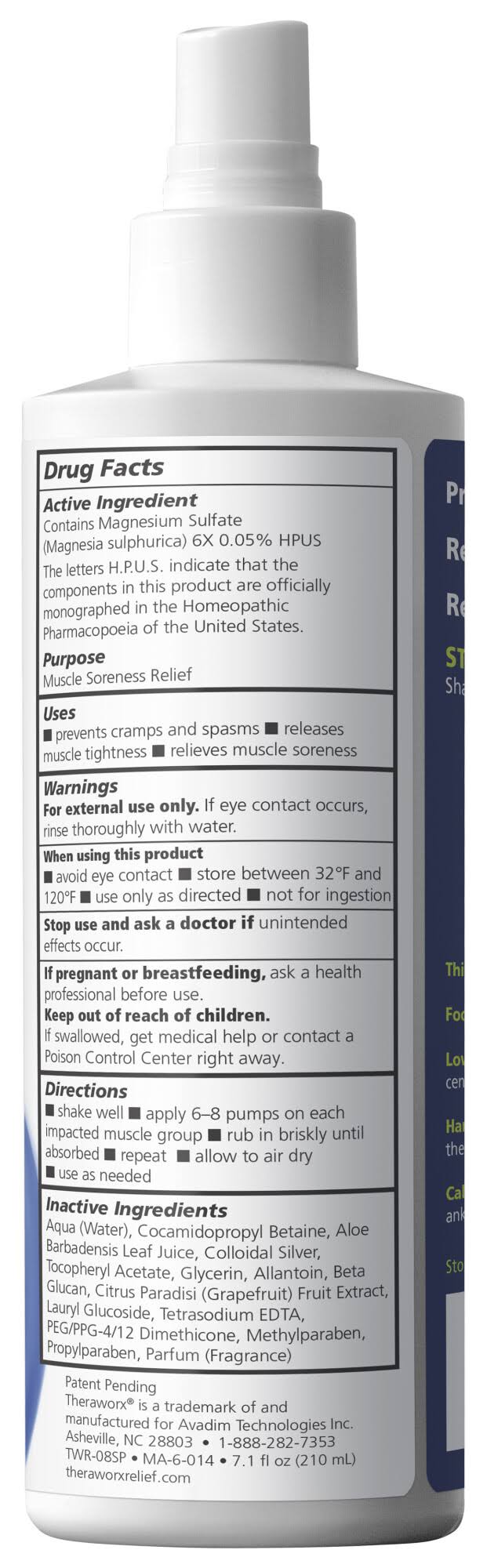 4 oz Muscle Cramp Relief Spray O261493