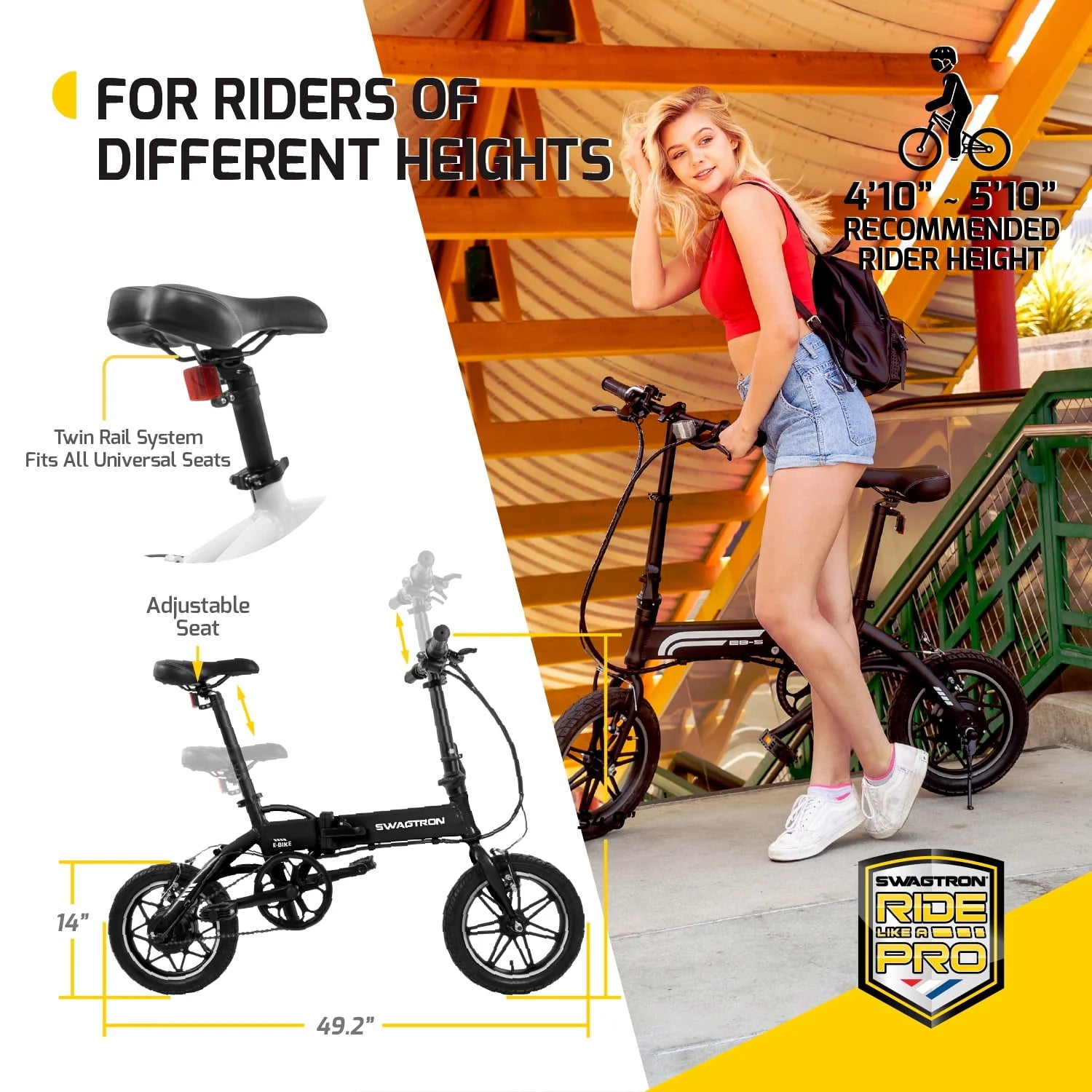 Lightweight Aluminum Folding Electric Bike with Pedals G95087