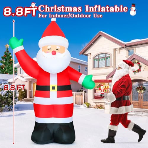 8.8 FT Waving Christmas Inflatables Santa Claus H211177