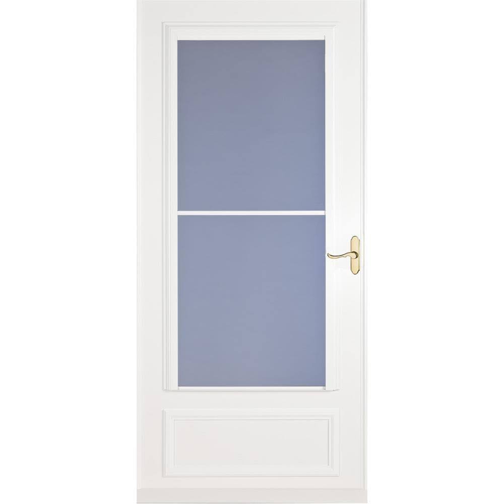 White Mid-View Wood Core Storm Door O1551