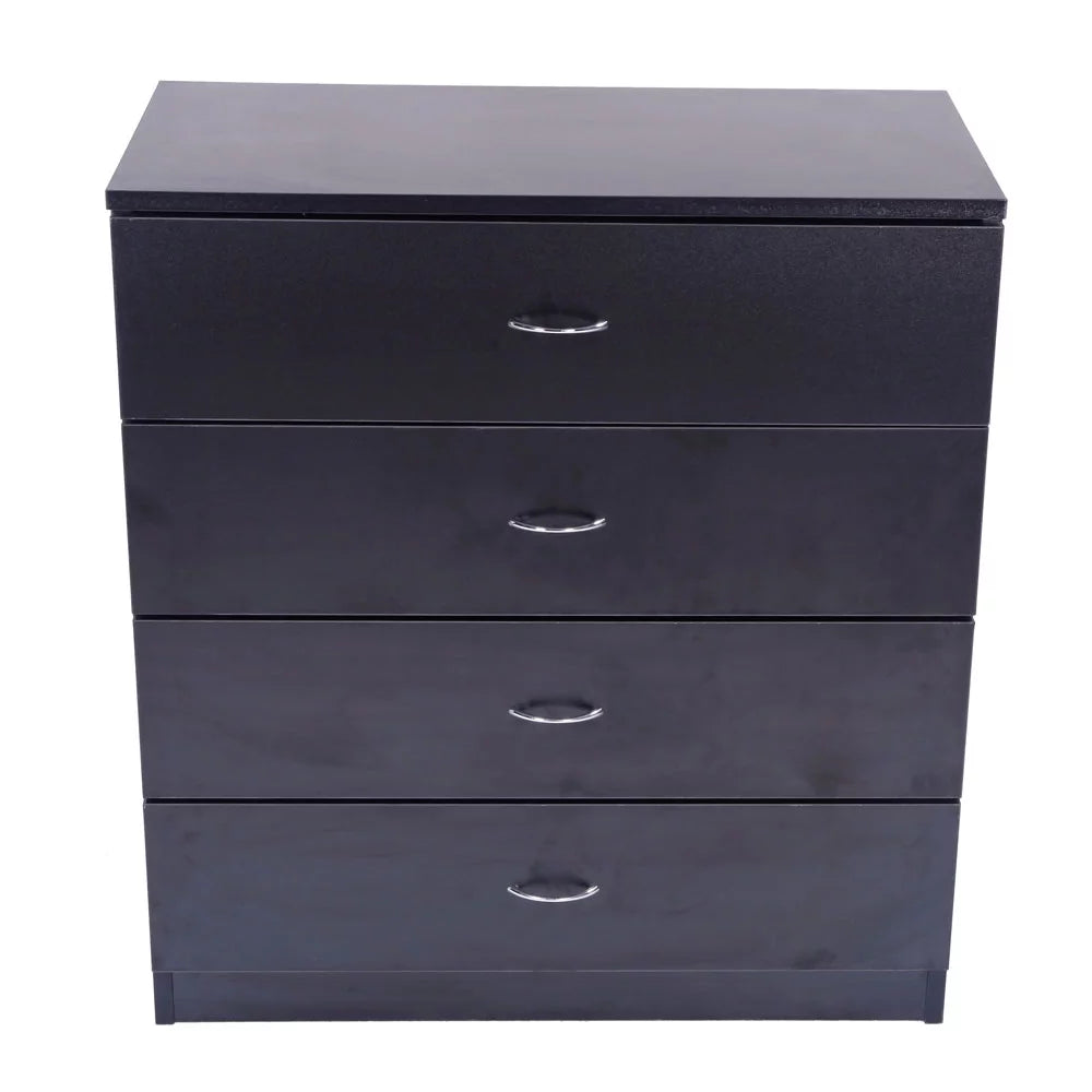 Black 4-Drawer MDF Wood Dresser B42038