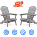 Gray Wooden Folding Adirondack Chair Set of 2 W632829