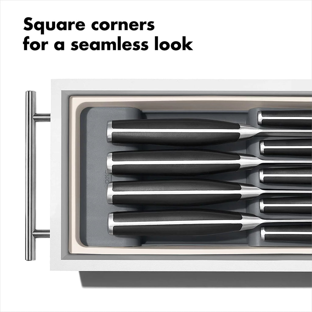 Compact Knife Drawer Organizer White B358