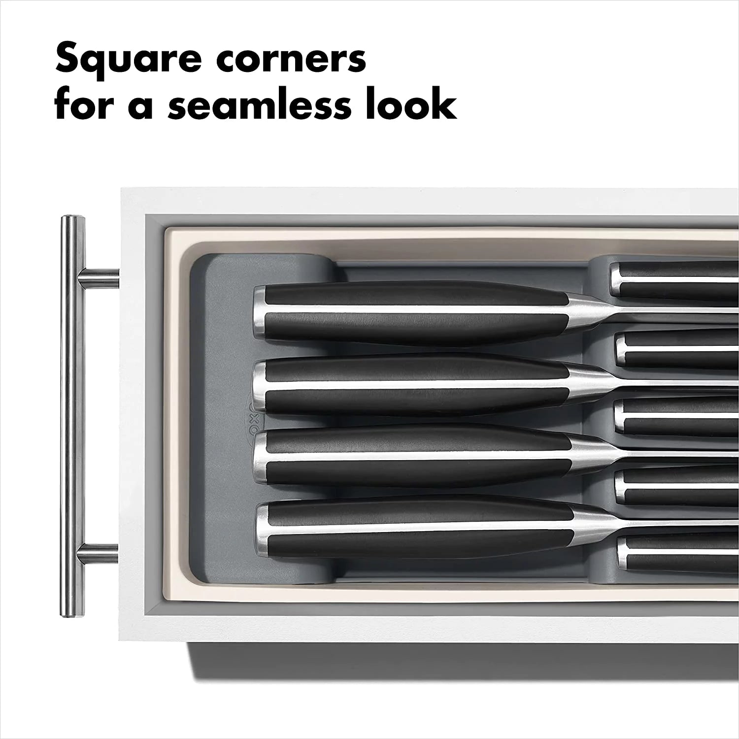 Compact Knife Drawer Organizer White B358