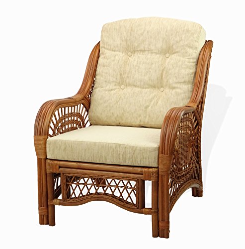 Natural Rattan Wicker Armchair with Cushion U5406