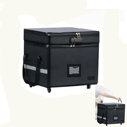 Fireproof Document Box with Lock, Water-Resistant File Box Organizer with Handles L329
