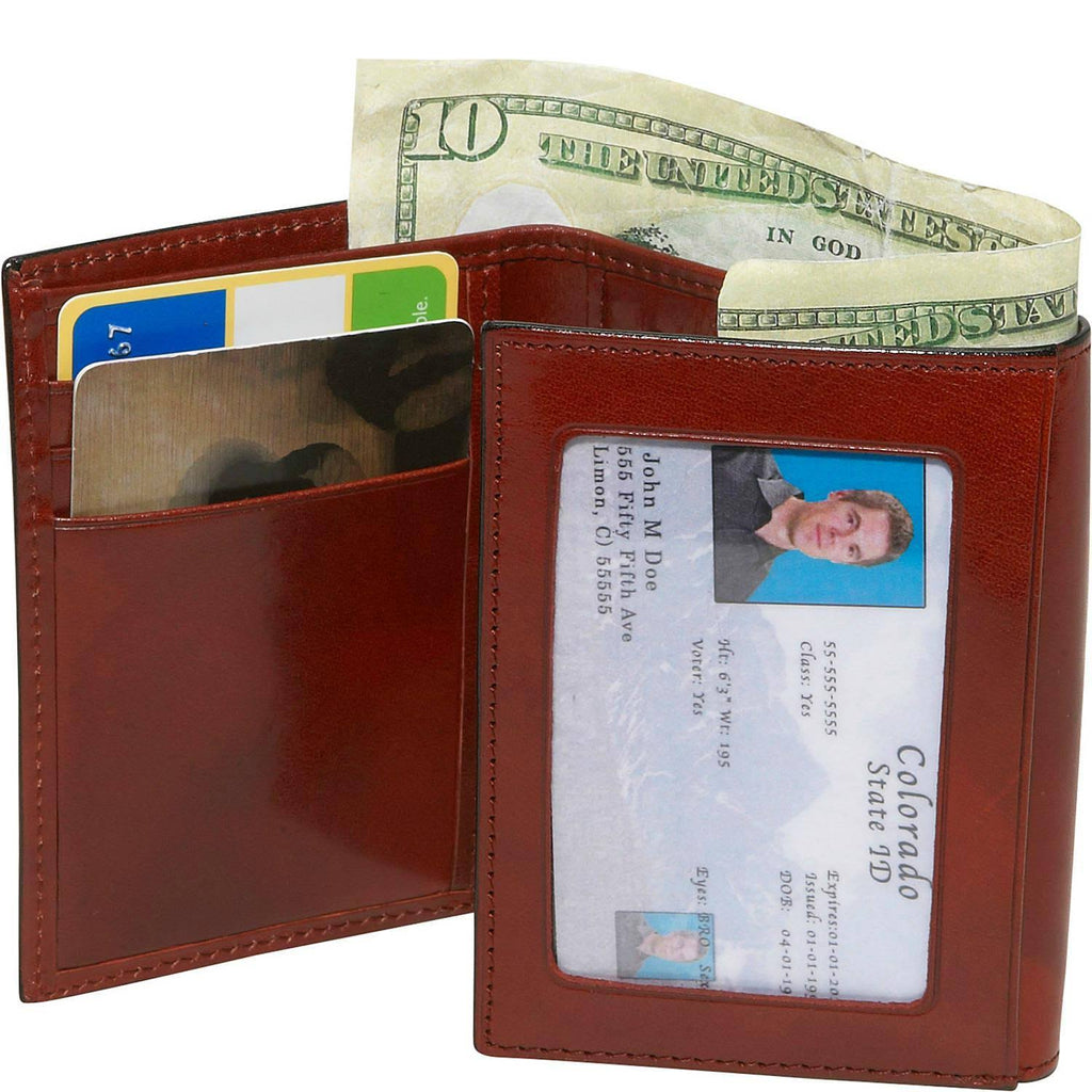 Dark Brown Leather Trifold ID Wallet G38551