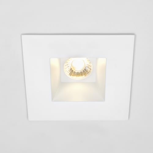 6" Ultra-Thin Recessed LED Downlight Canless IC Rated 1200 Lumens 5 Color Temperature Select Dimmable Square Black Trim 90 CRI A614