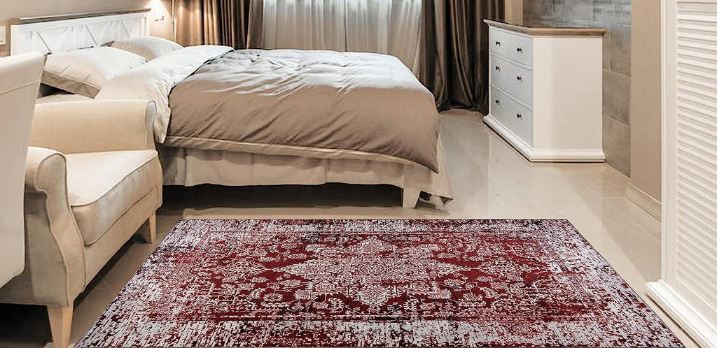 Washable Area Rug Low Profile Persian Runner Anti Slip Backing Foldable Carpet S25185