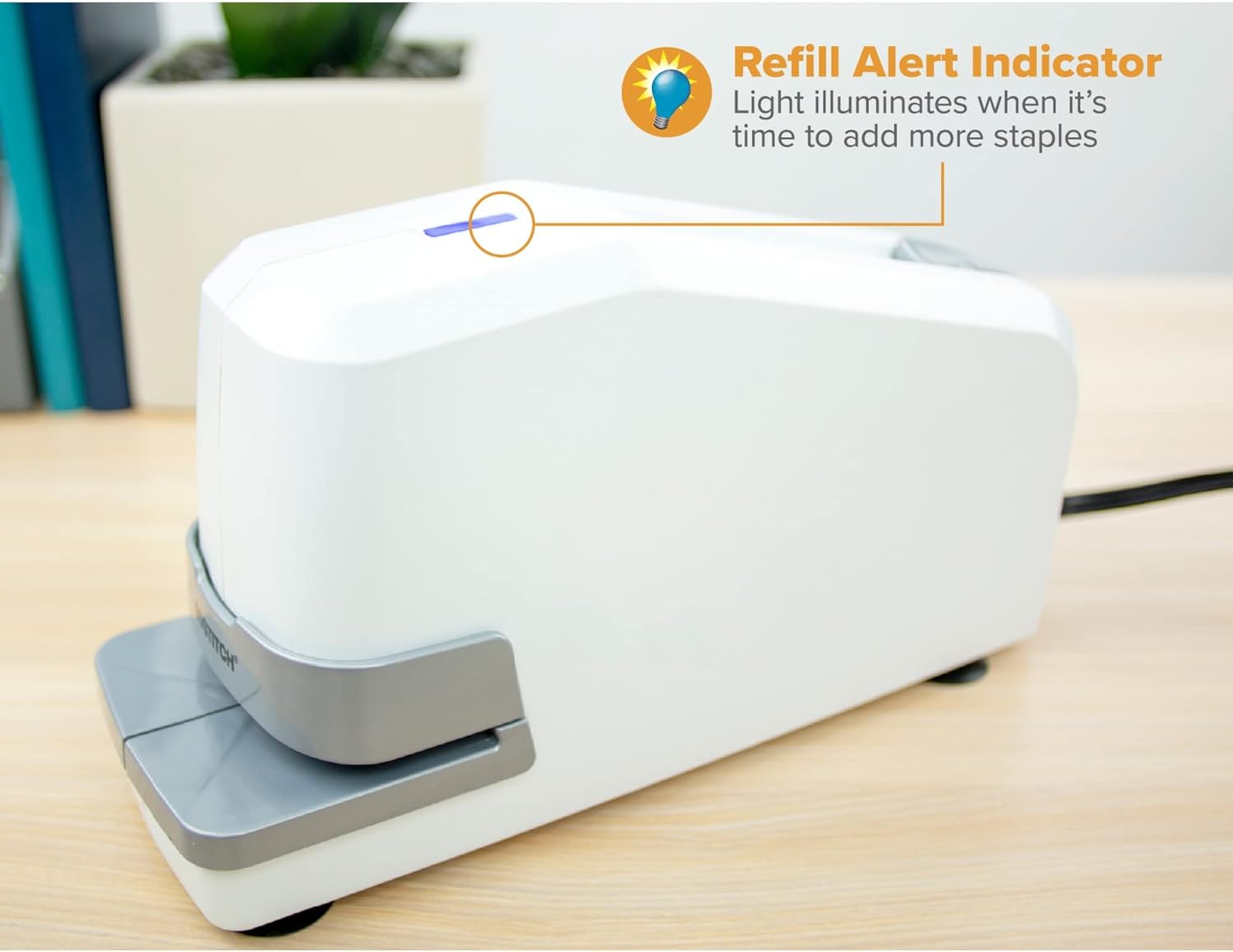 White 25 Sheet Electric Stapler O60407