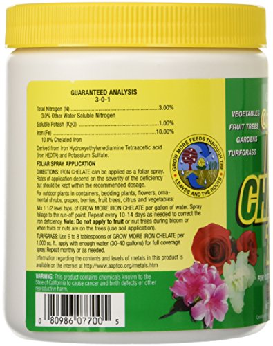 Organic Iron Chelate Concentrate (10% Iron) 8 oz Water Soluble Chelated Iron N5554