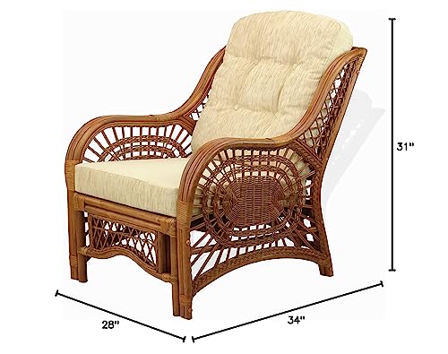 Natural Rattan Wicker Armchair with Cushion U5406