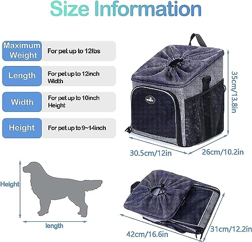 Dog Bike Basket Carrier with Reflective Strips and 2 Side Storage Pockets D4105