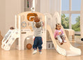8 in 1 Toddler Slide Set with Basketball Hoop and Ball D350978