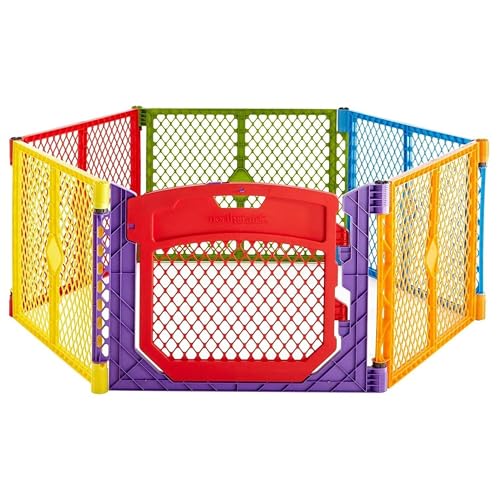 6 Panel Free Standing Play Yard, 26" Tall, Aqua A29609
