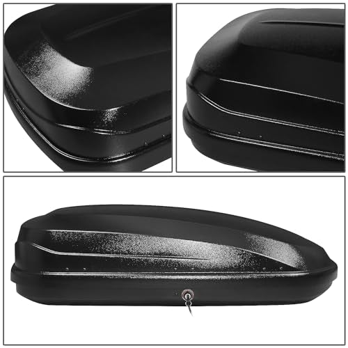 12.7 cu. ft. Black Hard Shell Rooftop Cargo Carrier 55 x 34.5 x 14 Inches 110 LBS T52372