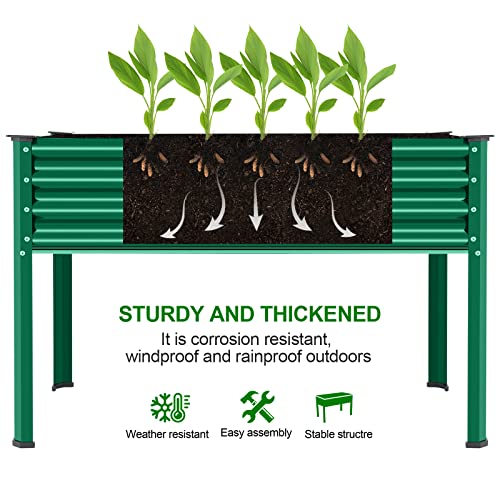 Galvanized Raised Garden Bed with Legs, Oval Large Metal Raised Garden Beds Z23206