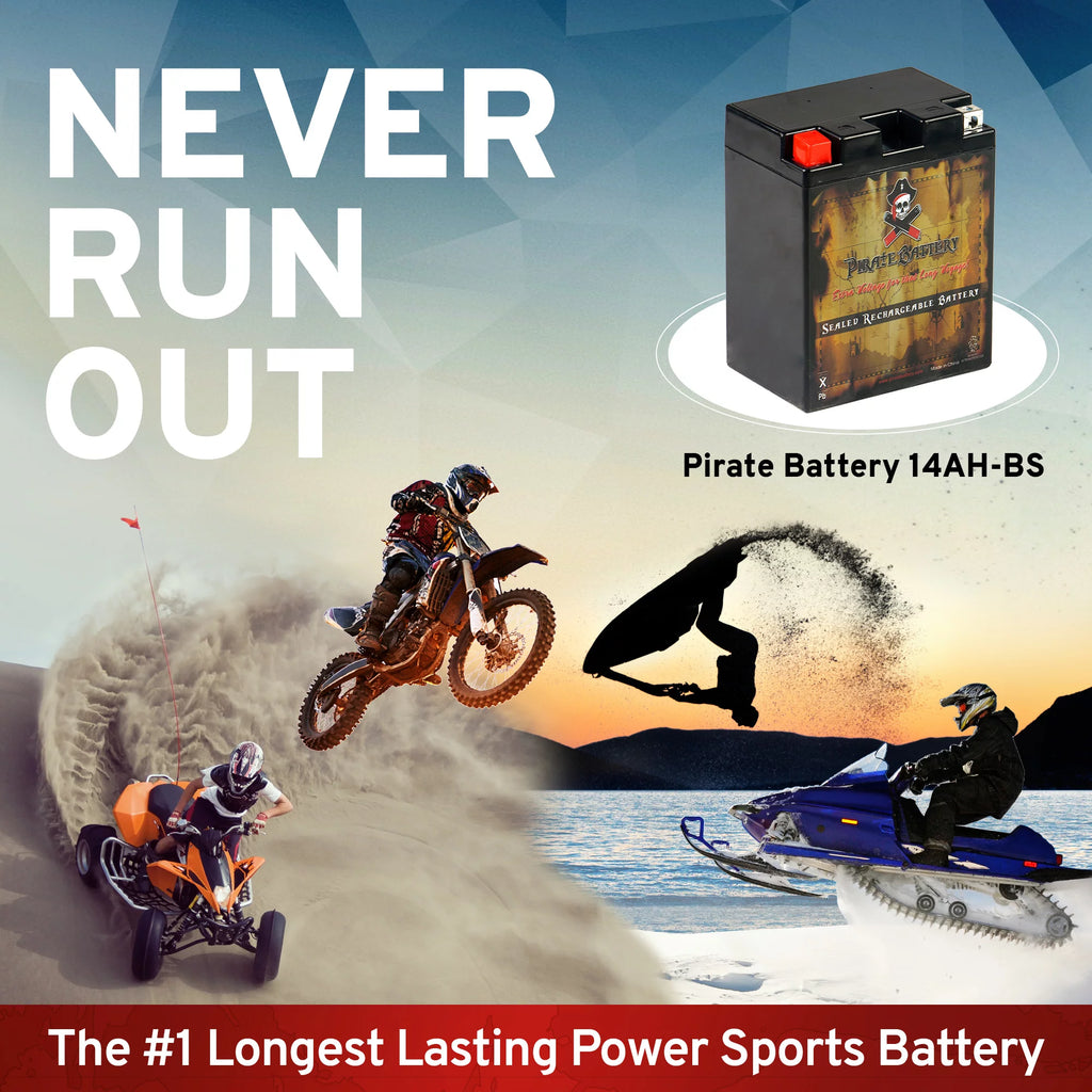 YTX14AH-BS 12 Volt 12 Ah 210 CCA ATV Battery W180