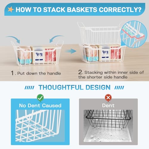 Black 4 Pack Stackable Freezer Organizer Bins C849