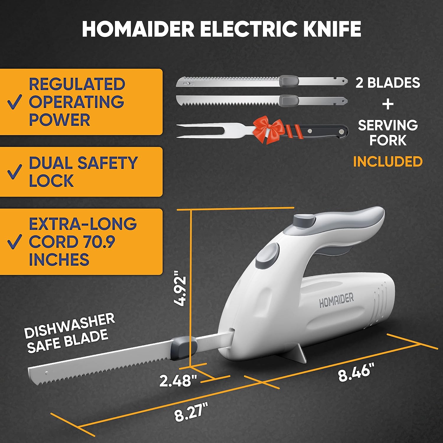 Electric Knife with Serving Fork and Carving Blades X523846