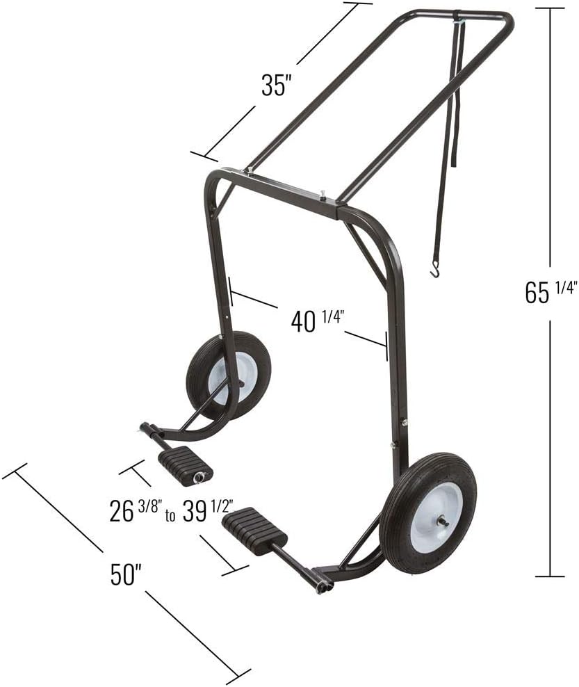 Black Ice Snowmobile Dolly Cart with Large Pneumatic Wheels V228