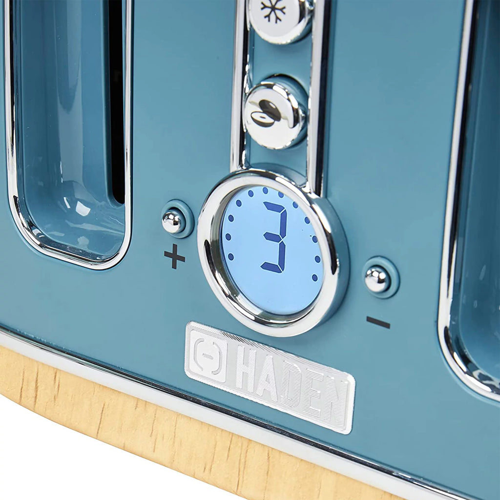 4 Slice Wide Slot Toaster Stone Blue Q235106