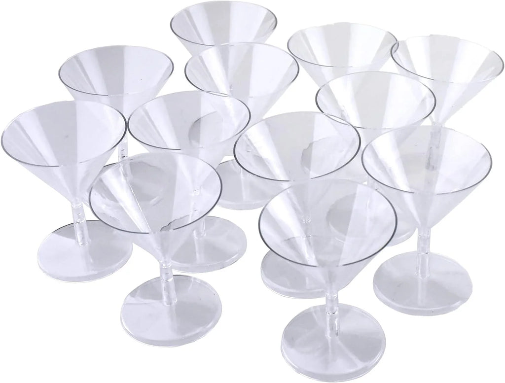 12-Count Clear Plastic Martini Glasses W974426