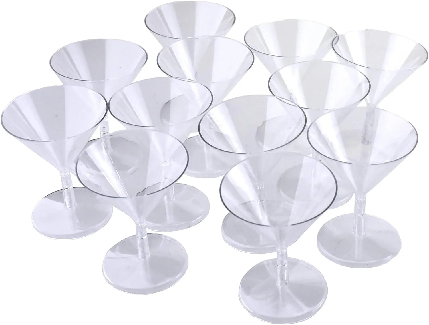 12-Count Clear Plastic Martini Glasses W974426