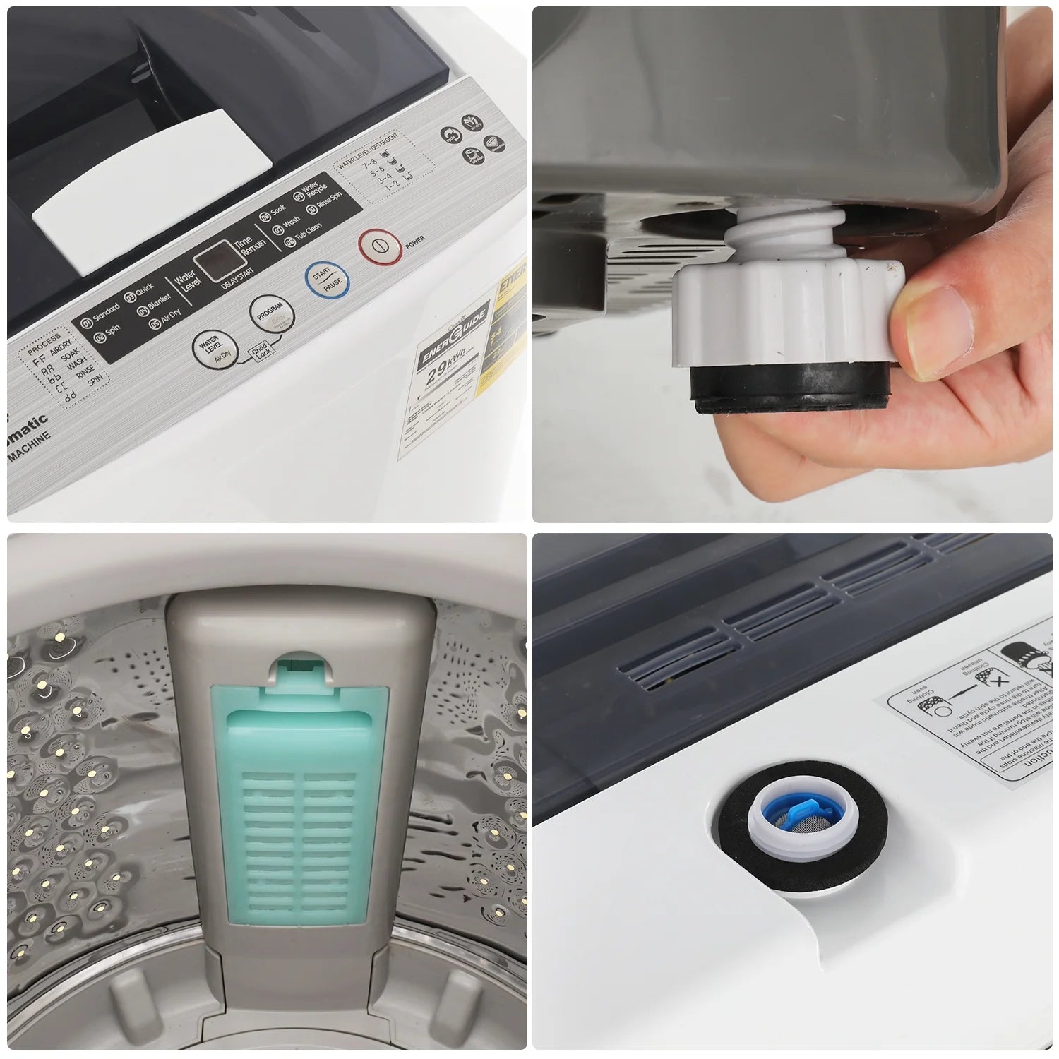 17.8 lb. Capacity Portable Washer and Dryer Combo with Clear Lid T73703