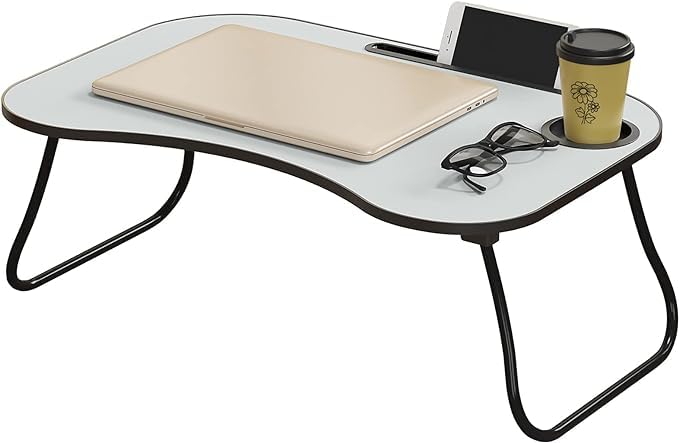 Gray Foldable Laptop Table with Cup Holder H9940