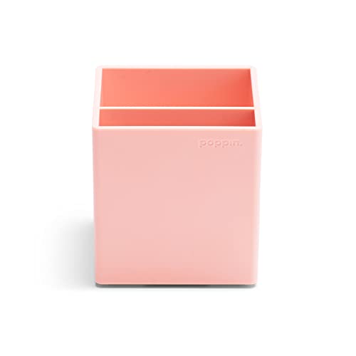 Blush Pink Plastic Pen Holder with 2 Compartments F266