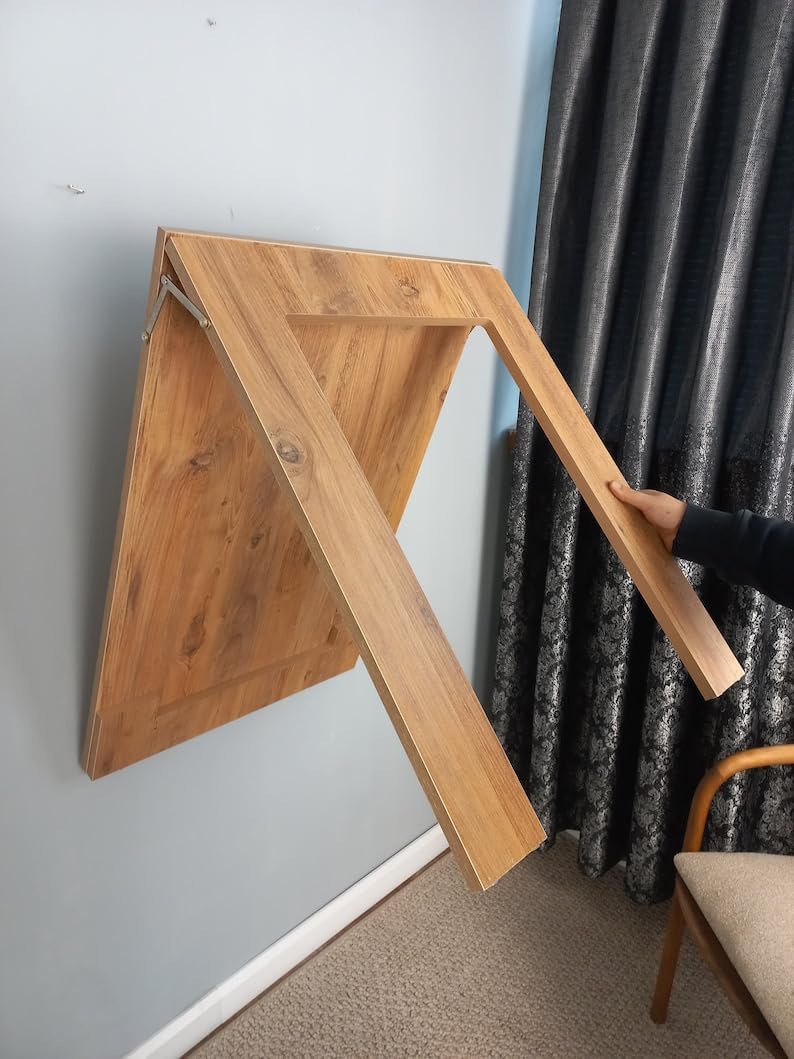 Anthracite Gray Pine Wall Mounted Folding Table C981