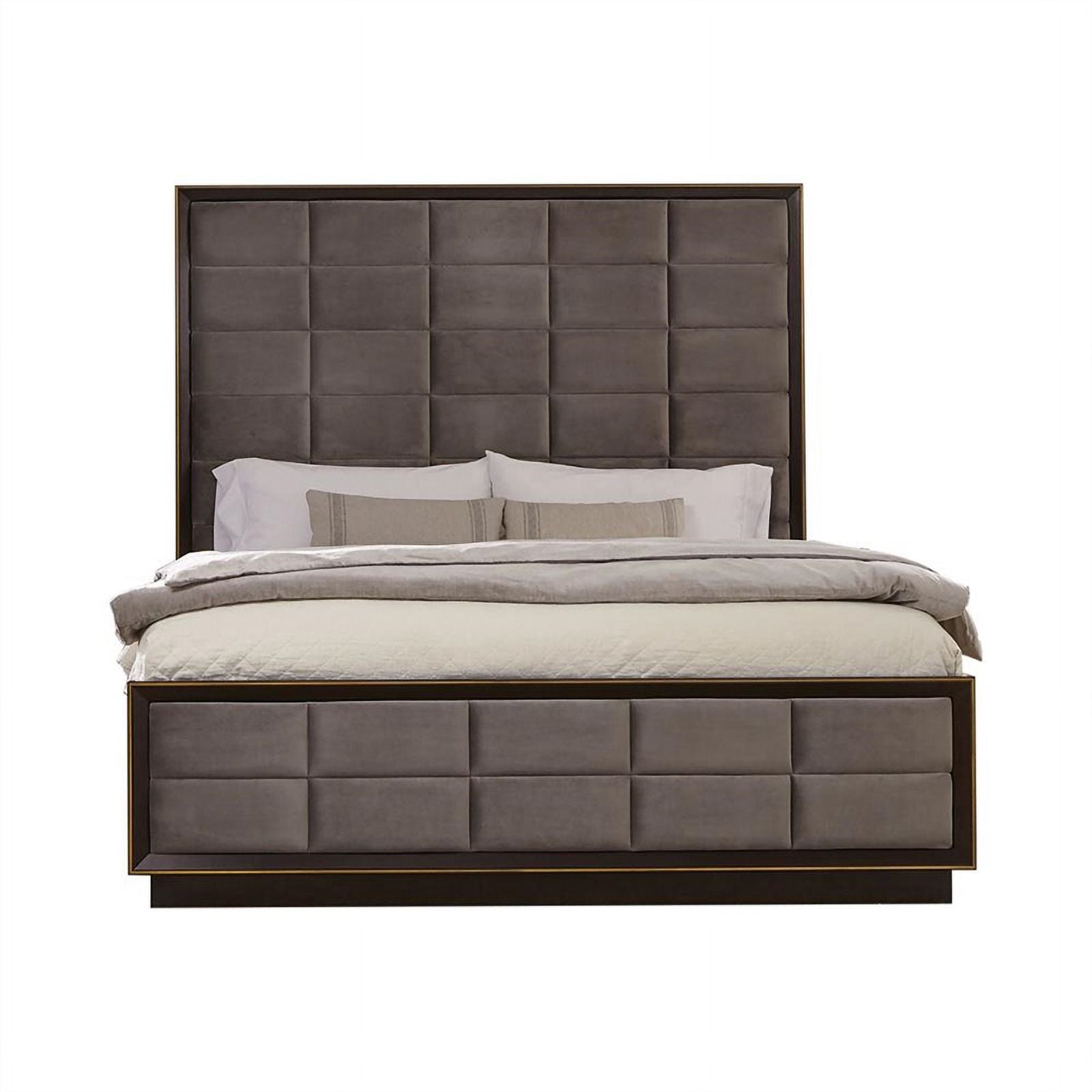 4-piece Wood California King Panel Bedroom Set in Brown and Gray Z525