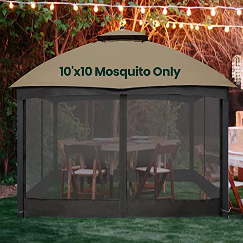Black 10' x 10' 4-Panel Mosquito Netting with Zippers N390042