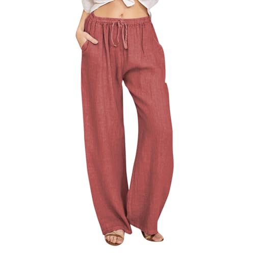 Women's Drawstring Casual Wide Leg Sweatpants with Pockets H871
