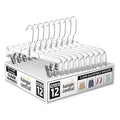 12 Pack 14" Clear Skirt Hangers with Adjustable Clips Q542566