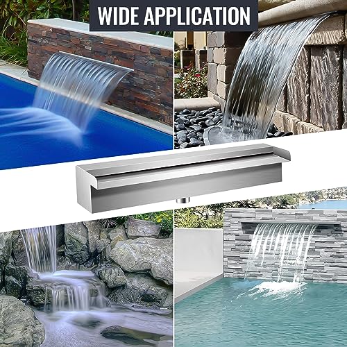 Stainless Steel Rectangular Pool Waterfall Spillway 17.7 Inch H51125