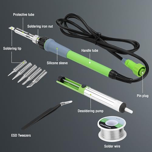 60W Digital Display Soldering Station with 5 Extra Iron Tips S97798