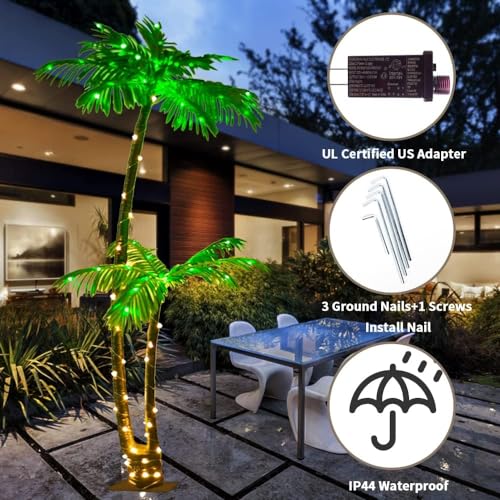5Ft 121 LED Light Up Artificial Palm Tree A54722