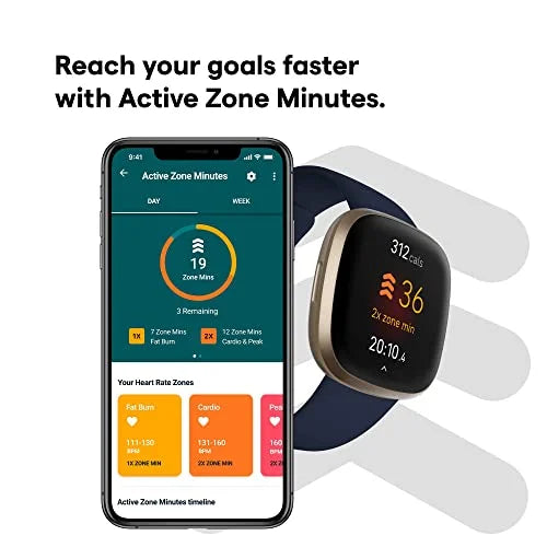 Midnight Blue/Gold Smartwatch with GPS F3459