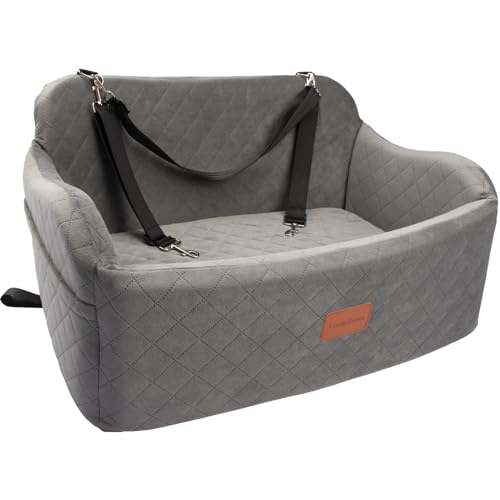 Large Dog Car Seat with Memory Foam Cushion and Storage Pockets (Black) U950707