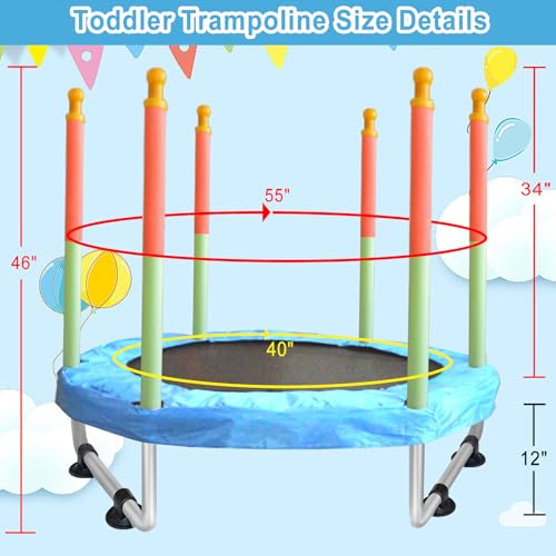 55'' Small Trampoline with Safety Enclosure Net H744712
