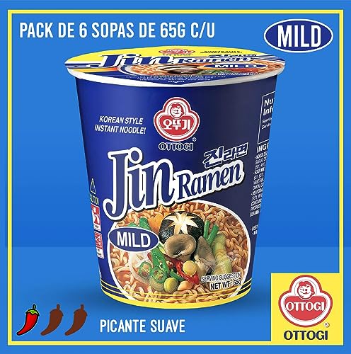 Jin Ramen Mild Instant Cup Noodle 65g 6 Pack O9593