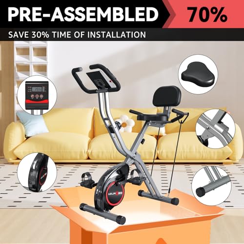 5 IN 1 Foldable Exercise Bike with 16-Level Magnetic Resistance X183383