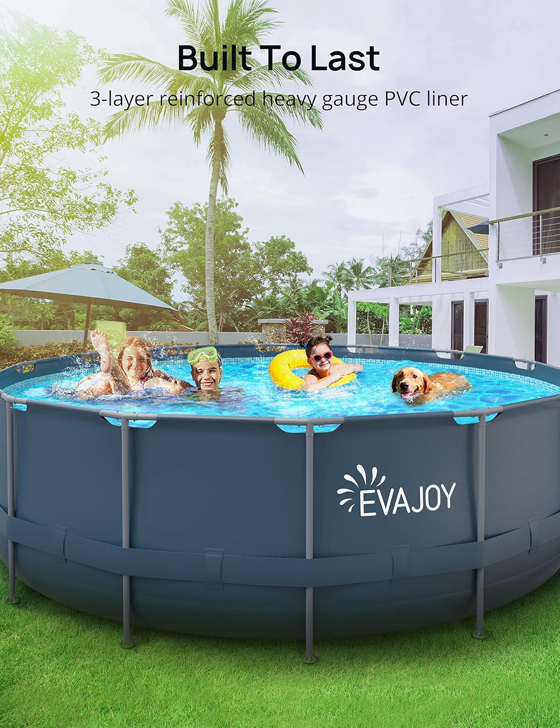 16ft x 48in Round Above Ground Metal Frame Swimming Pool Set with Sand Filter Pump S348