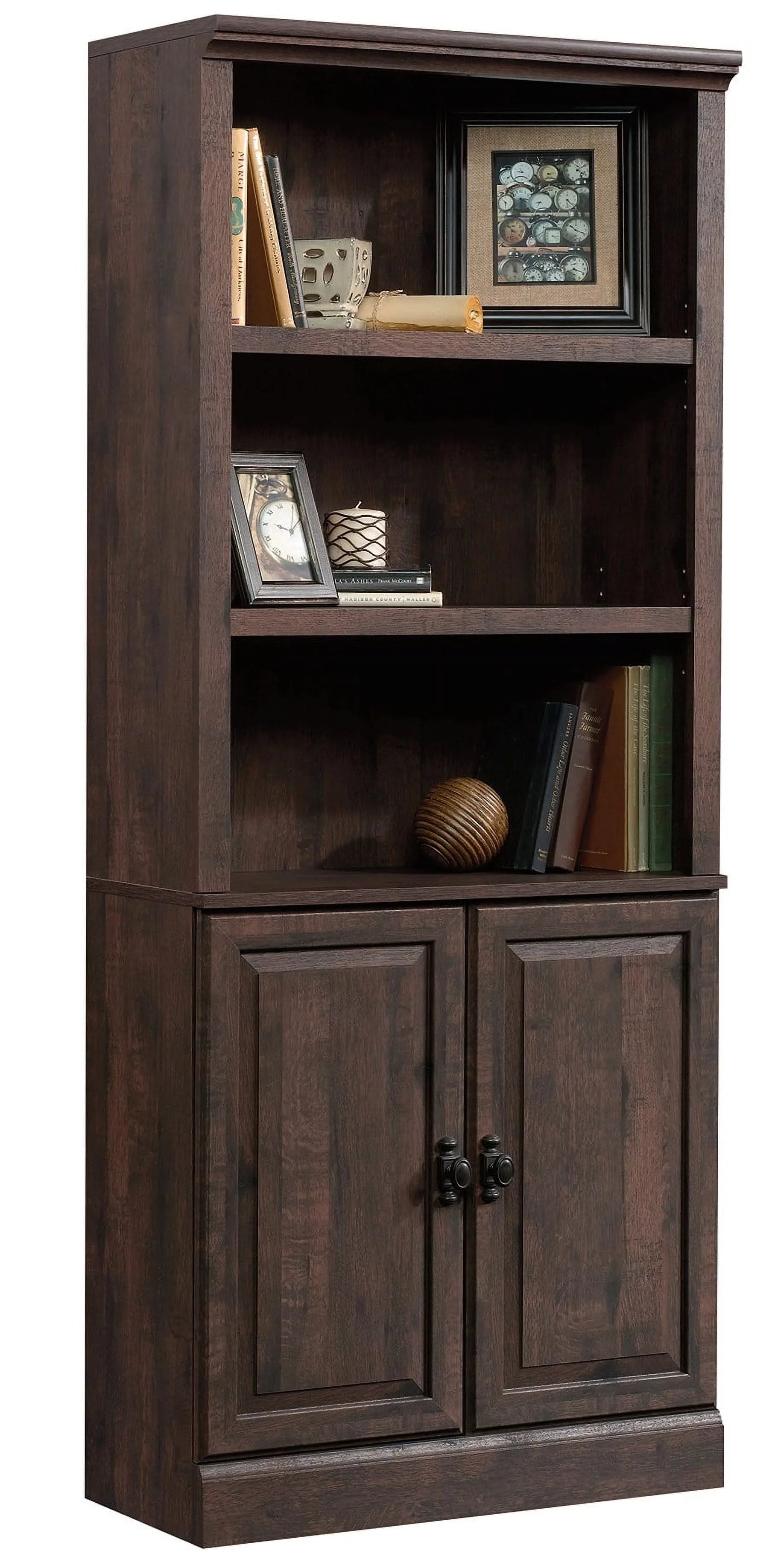 Heritage Walnut Finish 5 Shelf Bookcase with Doors O850609