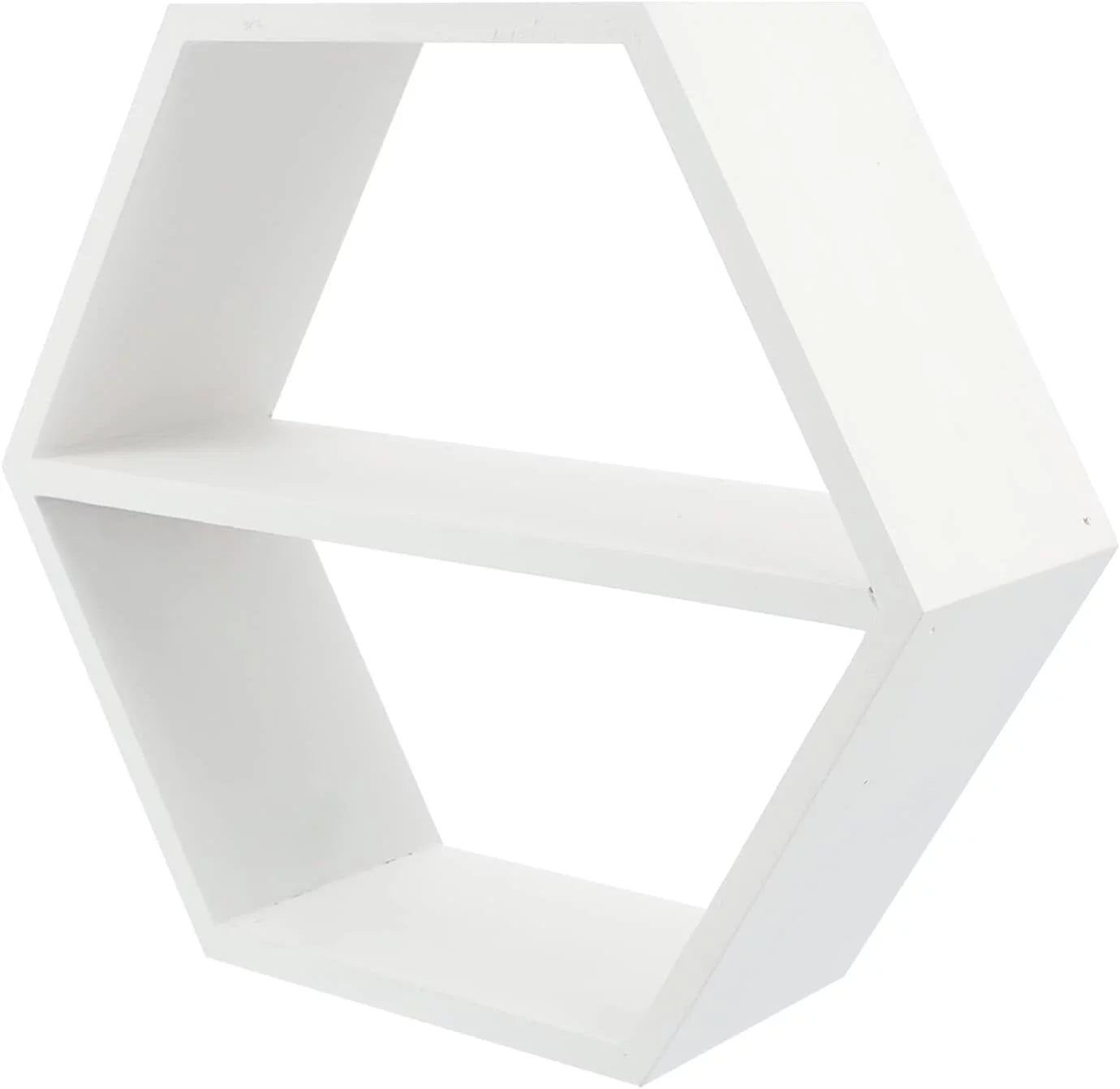 White Hexagon Floating Shelves K220970