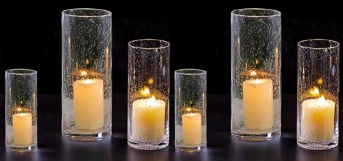 3 PCS Clear Glass Cylinder Candle Holder U8219